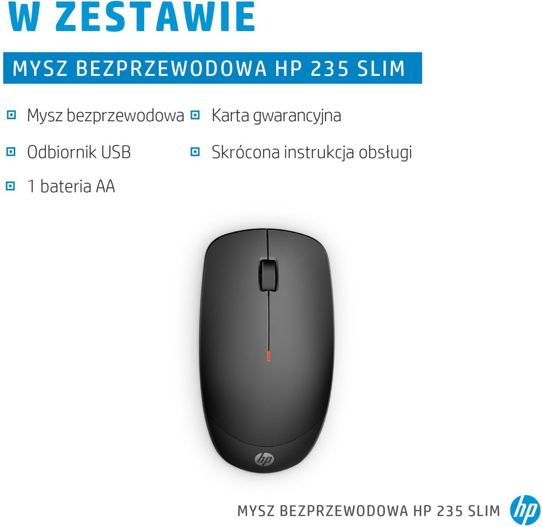 Maus HP 235 Slim, 1600 DPI, i zi