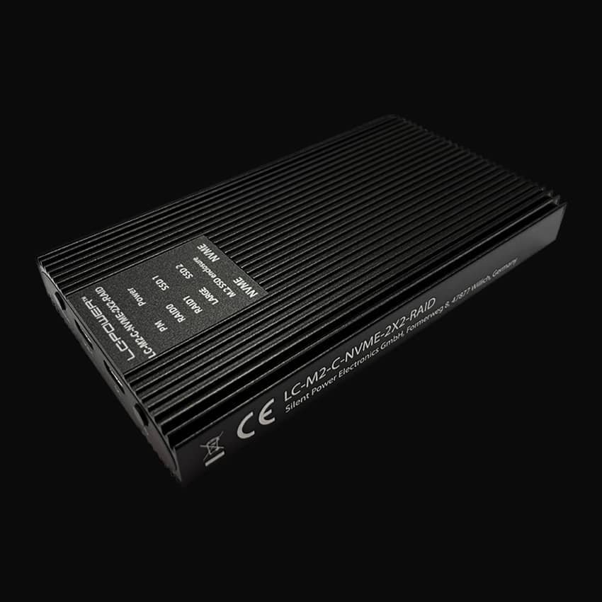 Kuti eksternale SSD LC-Power, për M.2, USB 3.2 Gen 2x2, RAID, e zezë