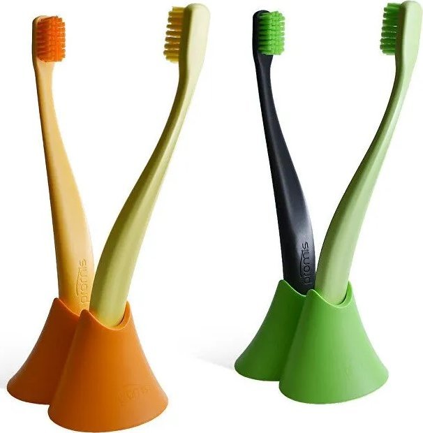 Mbajtëse furçash dhëmbësh Promis Duo, bioplastikë, për 2 furça, portokalli