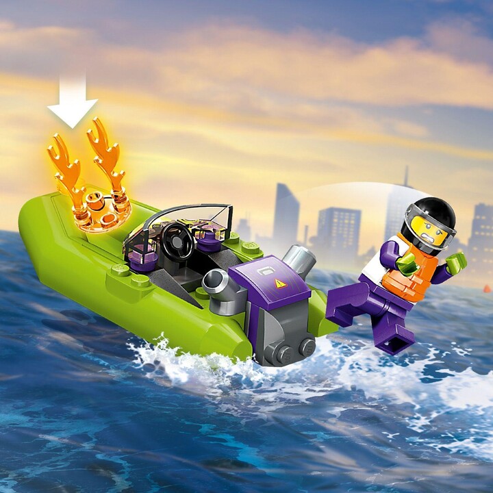 Set LEGO® City 60373 Fire Rescue Boat and Boat, 144 pjesë