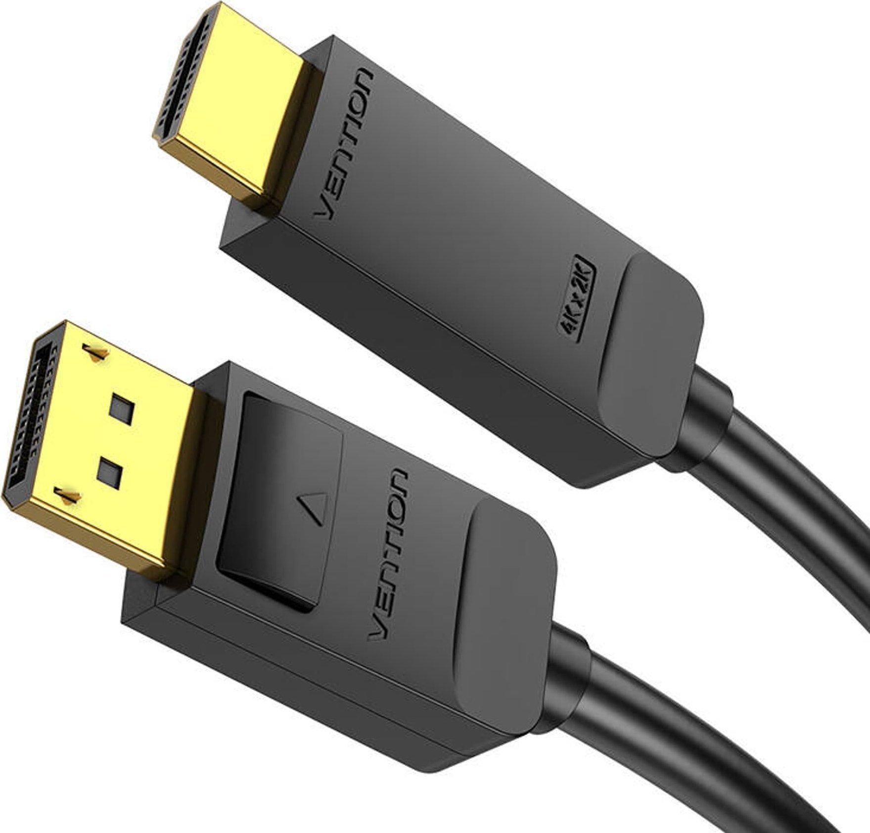 Kabllo Vention DisplayPort në HDMI, 4K, 2m, e zezë