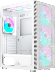 Kase PC Montech X3 Mesh TG RGB, Midi Tower, 6 ventilatorë RGB, e bardhë