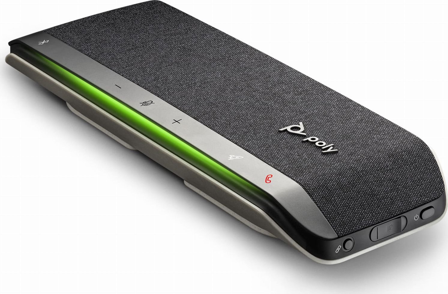 Speakerphone Poly Sync 40+, me kabllo dhe Bluetooth, 3 mikrofonë, i argjendtë