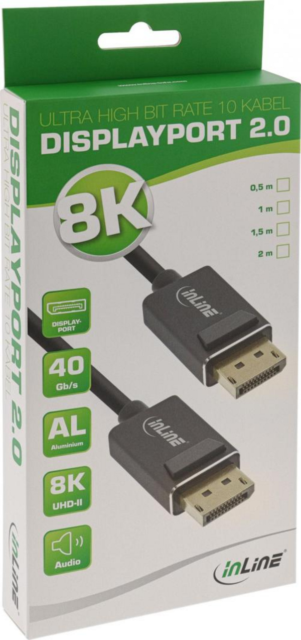 Kabllo DisplayPort InLine 15403P, DisplayPort në DisplayPort, 3m, e zezë