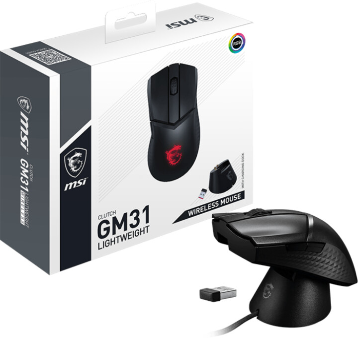 Maus MSI Clutch GM31 Lightweight Wireless, i zi