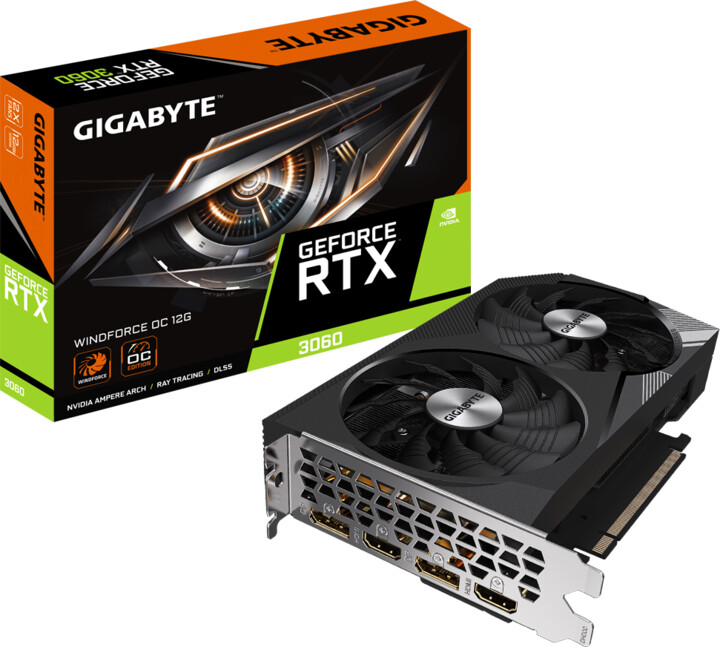 Kartelë grafike GIGABYTE GeForce RTX 3060 WINDFORCE OC 12G