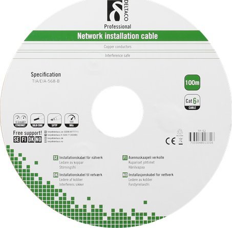 Kabllo Deltaco Lauko Kabelis DELTACO S / FTP Cat6a 100m, CAT6a / TP-52
