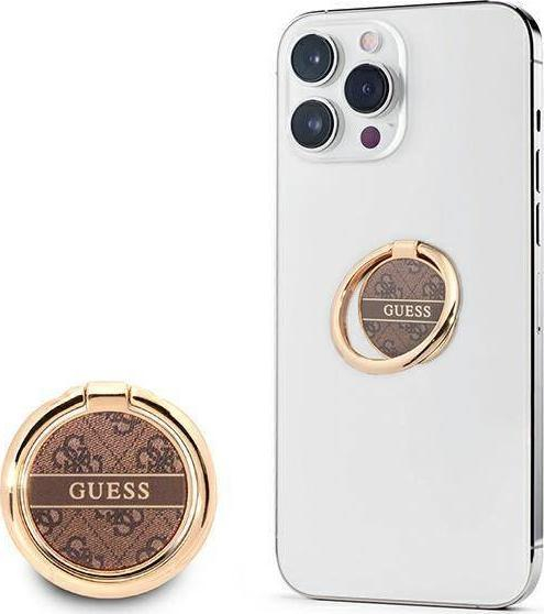 Mbajtëse unaze për telefon Guess GURSHG4SW, koleksioni 4G, kafe