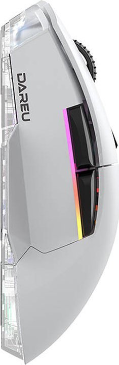 Maus gaming wireless Dareu A955, DPI 12000, stacion karikimi RGB, i bardhë