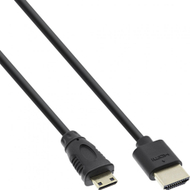 Kabllo HDMI Mini në HDMI InLine 17502C, 1.8m, 4K, e zezë