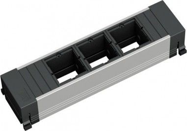 Prizë për montim të futur Bachmann Power Frame 3-way 916.010, 3 porte, trup alumini, argjendtë