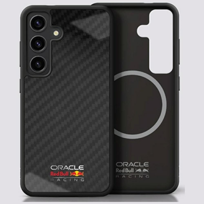 Kallëp telefoni Red Bull për Samsung Galaxy S25, fibra karboni, MagSafe, i zi