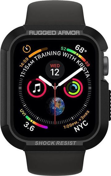 Mbrojtëse Rugged Armour për Apple Watch Series 4, 44mm, e zezë