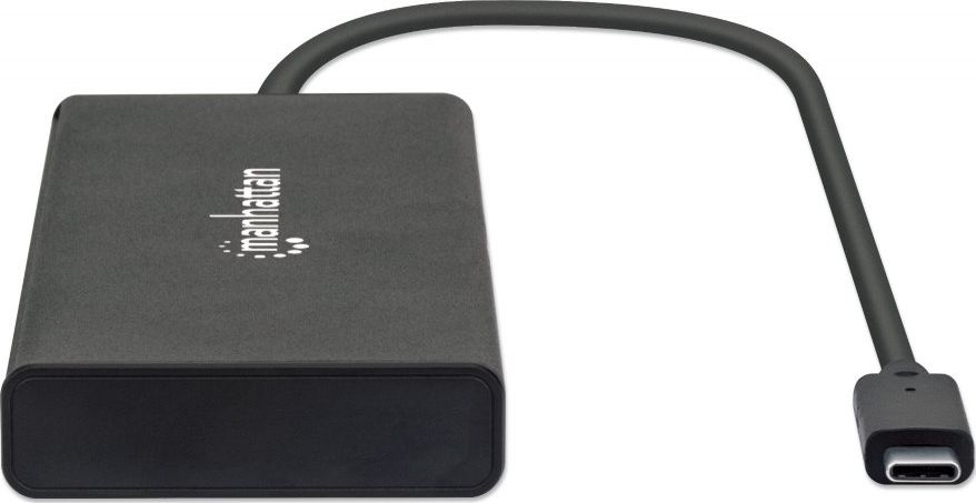 Hub USB-C Manhattan, 6x, HDMI x2, Ethernet, i hirtë