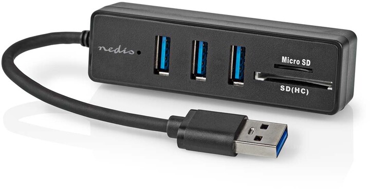 USB hub Nedis USB - USB-A 3x USB 3.2 Gen 1 SD & MicroSD