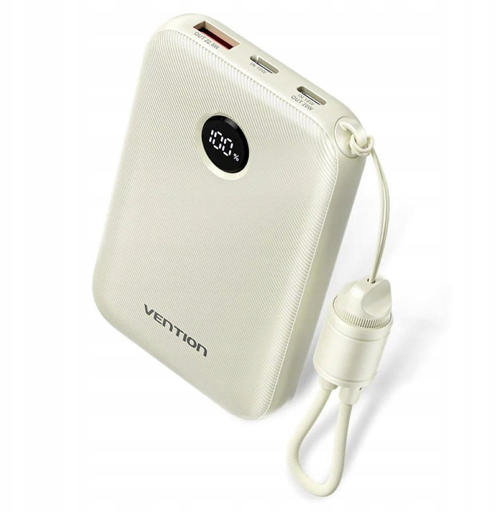 Надворешна батерија Вентион FKAN0 C, 10000mAh, 22.5W, беж