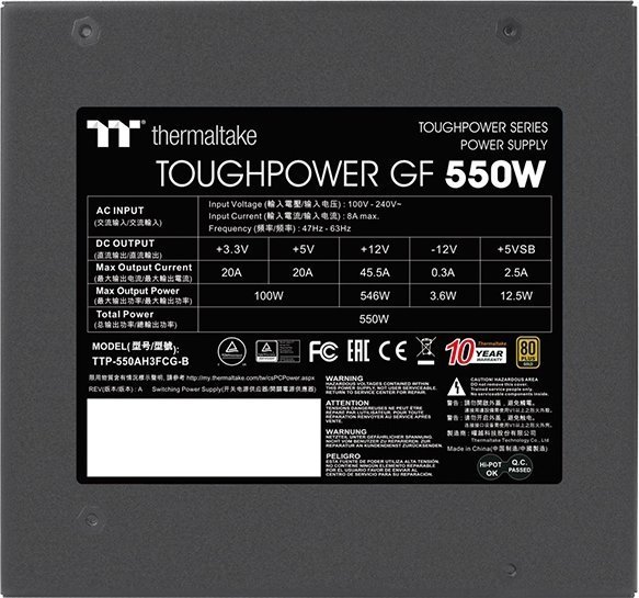 Burim energjie Thermaltake ToughPower GF PS-TPD-0550FNFAGE-2 ATX, 550W
