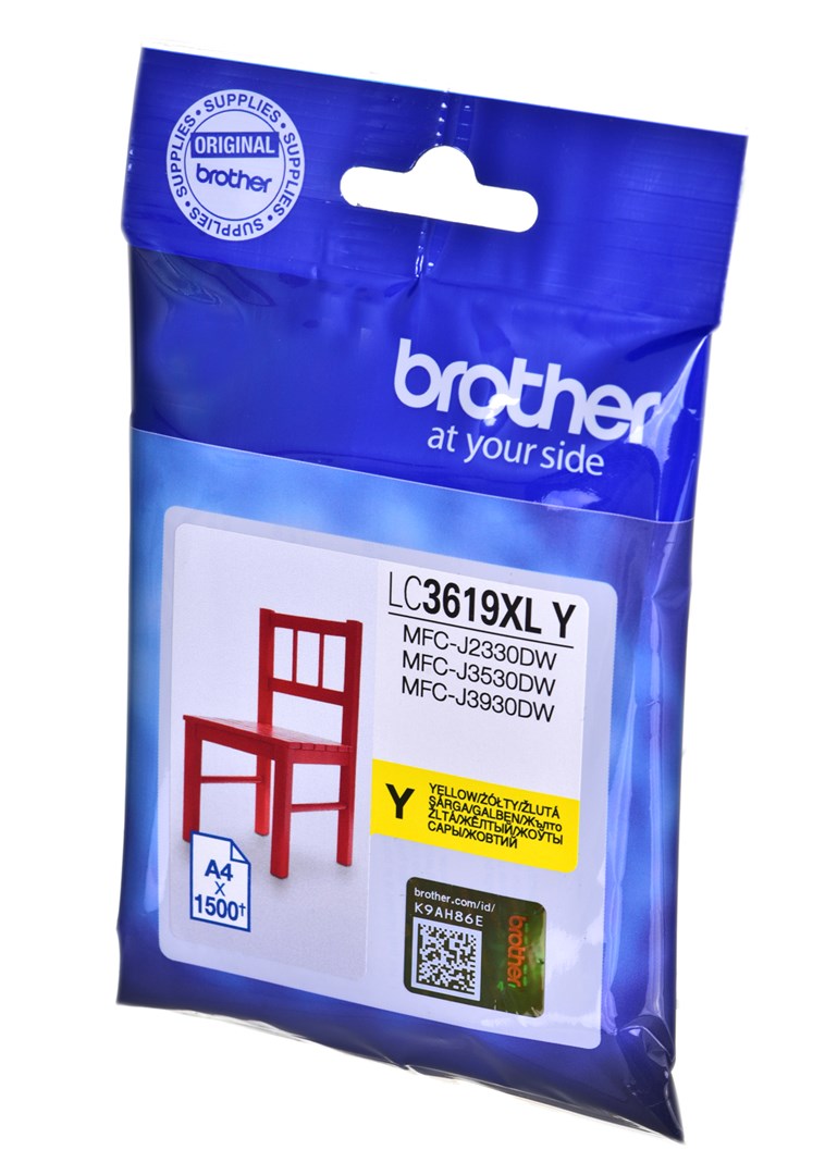Ngjyrë për printer Brother LC-3619XLY, 1500 faqe, e verdhë