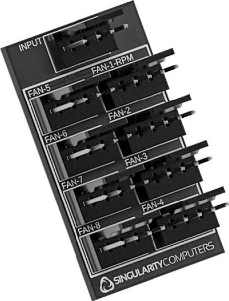 Hub ventilatorësh Singularity Fan-Node 2x4 SC-PWM-N-2x4, 8 porta PWM, i zi