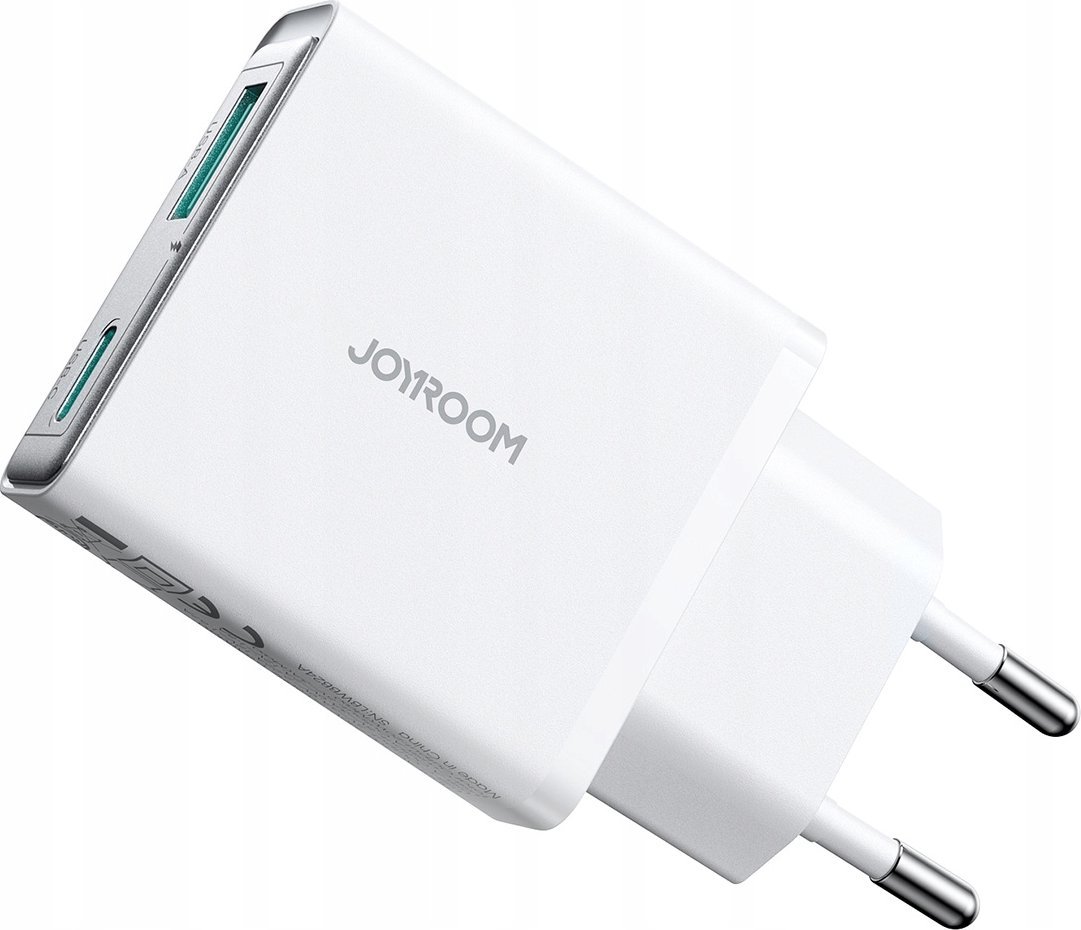 Karikues muri Joyroom Ultra Slim JR TCF14, 20W, USB C dhe USB A, i bardhë