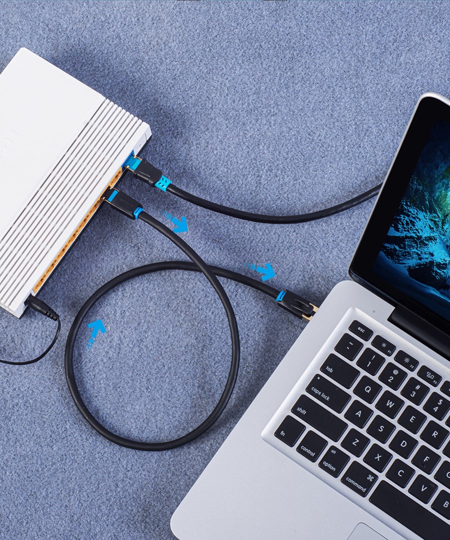 Kabllo rrjeti Vention Sieov, RJ45 Cat 8 SFTP, set 2 copë, e zezë