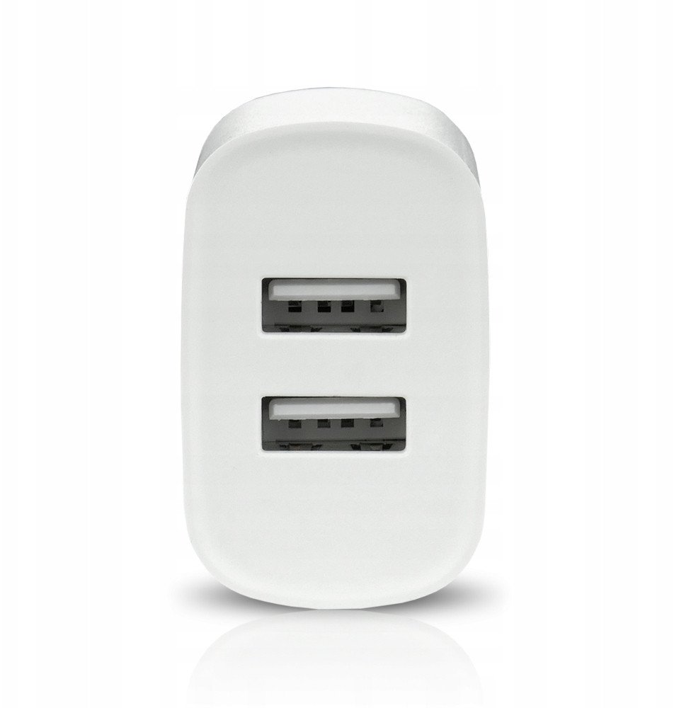 Полнач адаптер everActive SC-220, 2x USB, 12W 2.4A, бел