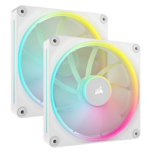 Ventilatorë PC Corsair LX RGB Series iCUE LINK LX140, 140mm, set me 2, të bardhë