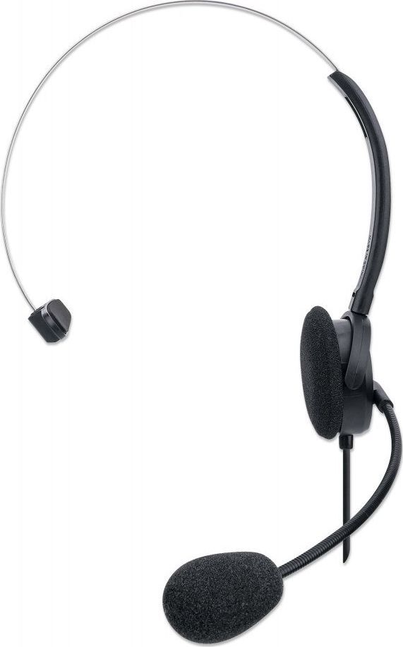 Kufje me mikrofon Manhattan, 20,000 Hz, 1.5 m, të zeza
