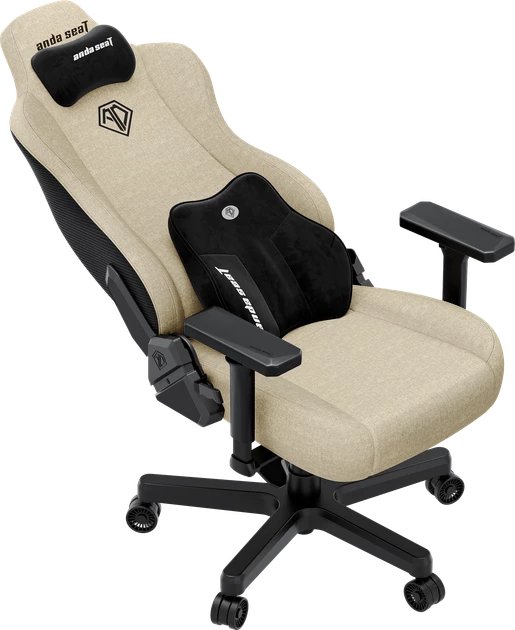 Karrige gaming Anda Seat Kaiser 3E XL, pëlhurë, ergonomike, bezhë