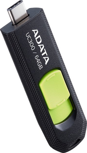 USB АДАТА UC300, 64GB, USB 3.2, зелено и црно