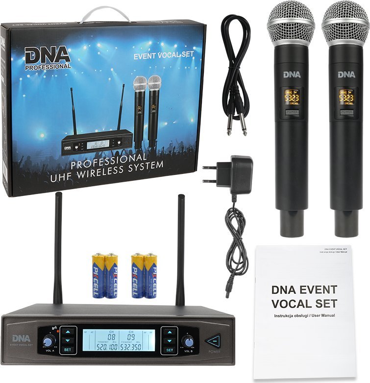 Set mikrofona pa tel DNA Event Vocal Set, 2x dinamik, UHF, i zi