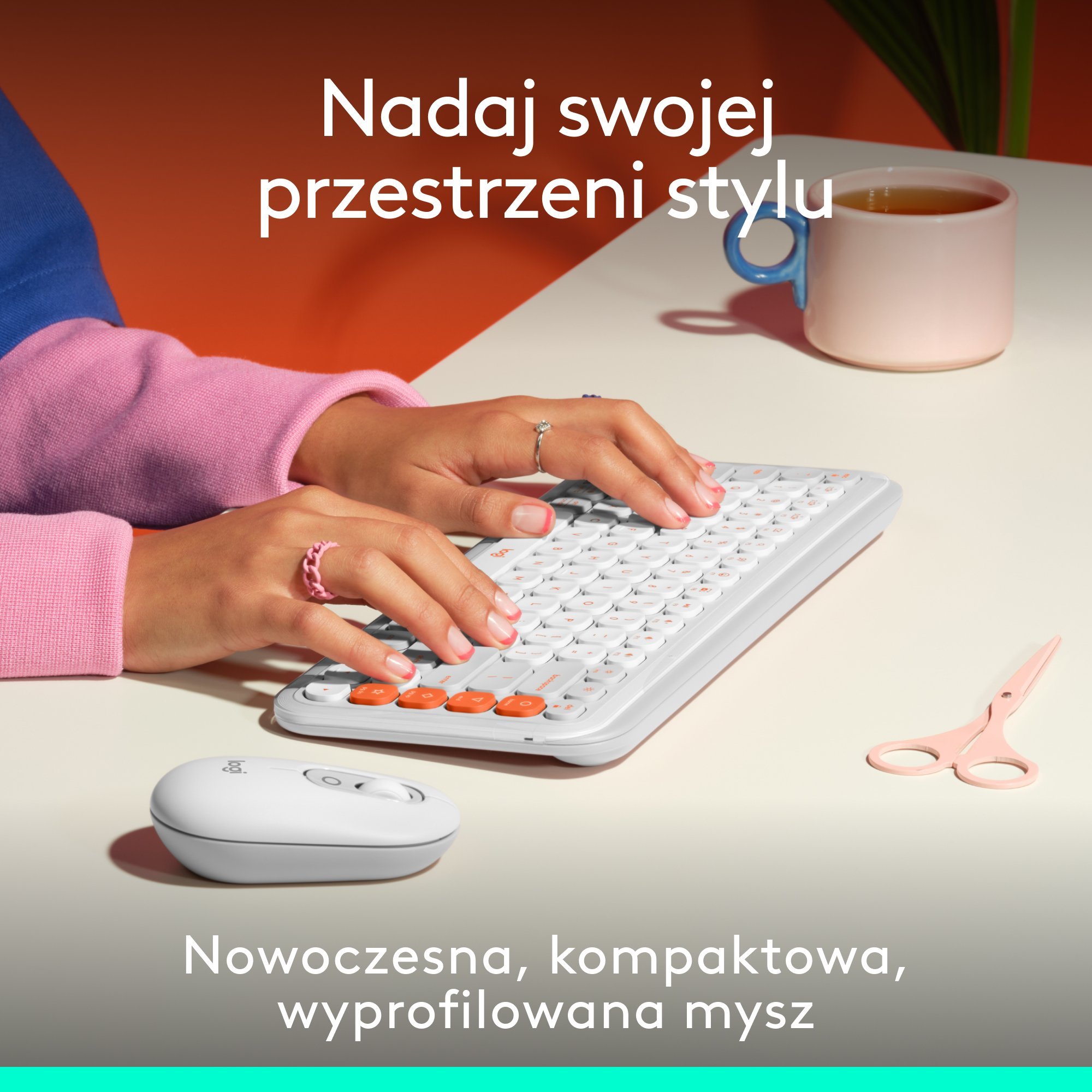 Maus wireless Logitech POP, buton emoji, SilentTouch, e bardhë