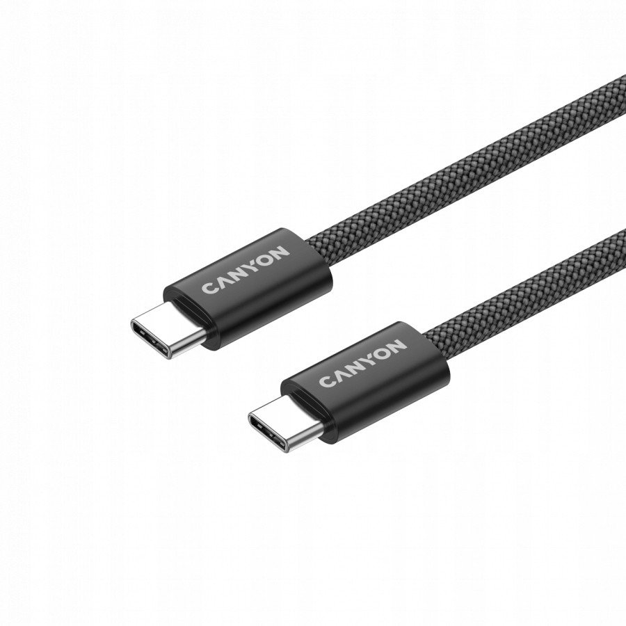 Kabllo USB C Canyon OnWire 60MG, USB C në USB C, 1m, 60W, e zezë