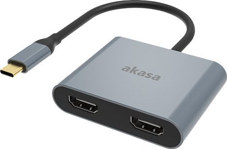 Dok USB C Akasa AK CBCA26 18BK, 2x HDMI, 4K, gri