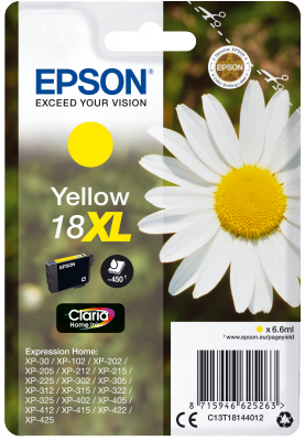 Ngjyrë për printer Epson Claria Home, 450 faqe, 18XL, e verdhë