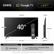 Телевизор CHIQ L40FT, 40\", Full HD, Паметен Google TV, црн