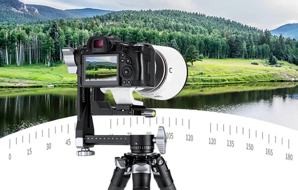 Kokë stative K&amp;F Concept Upgraded Gimbal, alumini CNC, kapacitet 20kg, e zezë