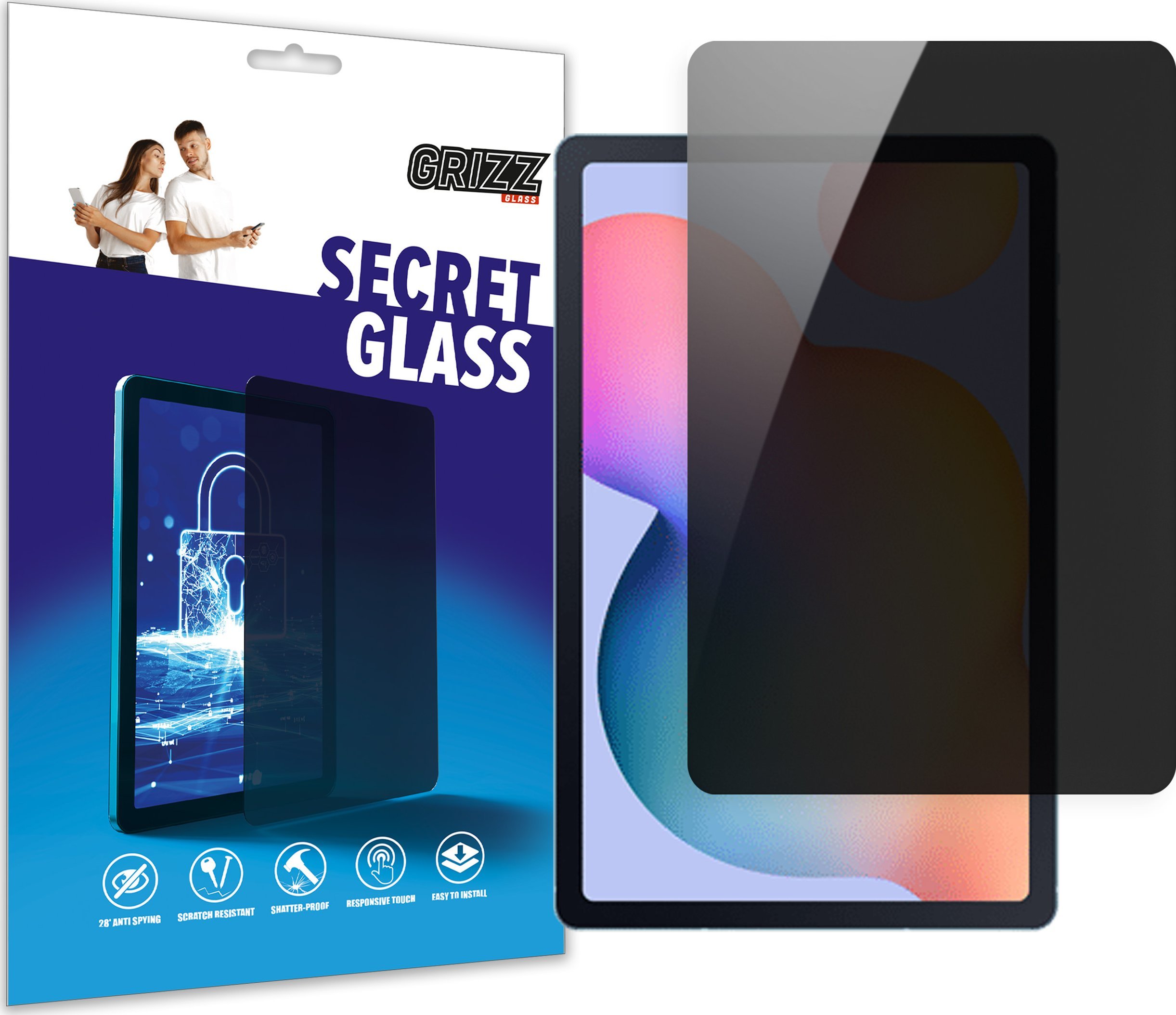 Mbrojtëse ekrani GrizzGlass Matte SecretGlass Samsung Galaxy Tab S6 Lite 2022, xham privatësie, rezistente ndaj gërvishtjeve