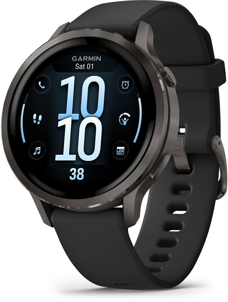 Ora inteligjente Garmin Venu 4, GPS, çelik inox, e zezë