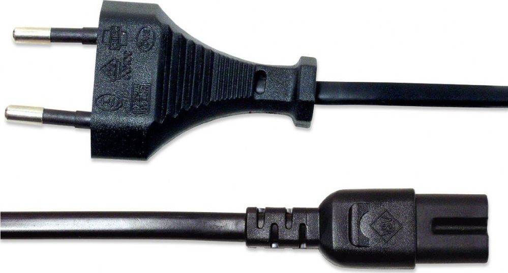 Kabllo rryme Manhattan Audio Figure Eight, Euro në C7, 0.5m, e zezë