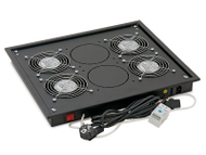 Ventilator rack Triton RAB-CH-X04-X3, 4 ventilatorë, me termostat, i zi