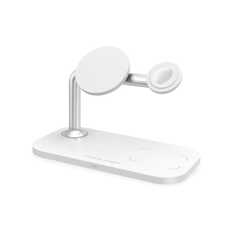 Karikues wireless Mobile Origin 3 in 1, për iPhone Apple Watch AirPods, i bardhë