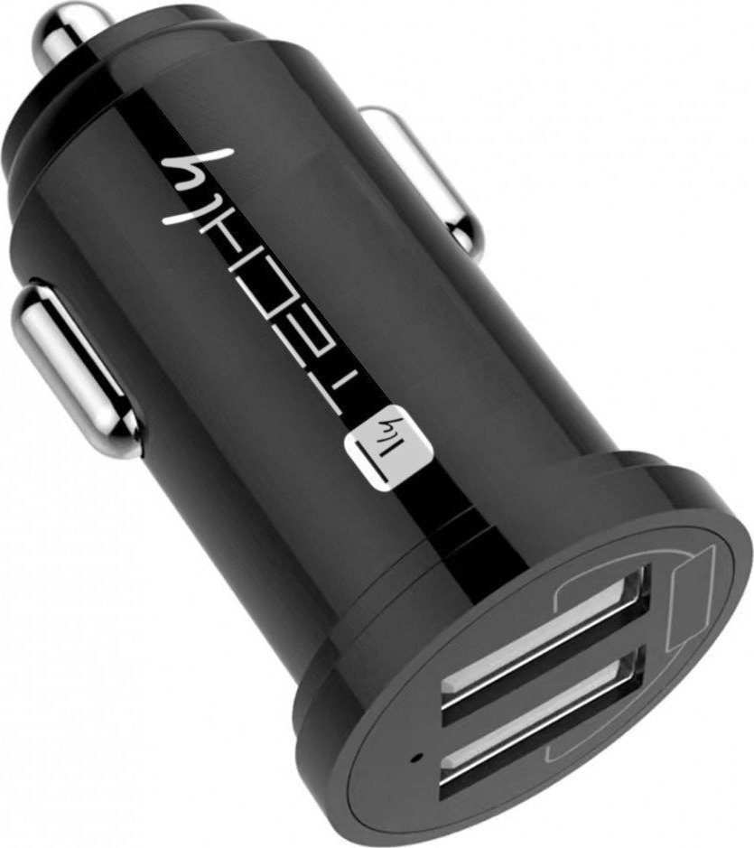 Karikues makine Techly Car Mini Charger, 2x USB, 12W, i zi