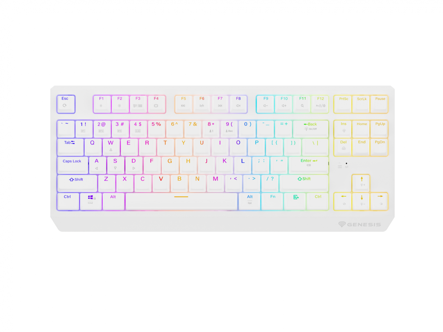 Tastierë wireless mekanike Genesis Thor 230 TKL, RGB, Outemu Red, e bardhë