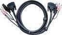 Kabllo KVM Aten 2L7D03UD, USB DVI D Dual Link, 3m, e zezë