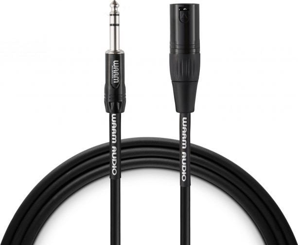 Kabllo audio Warm Audio Pro Series, XLR mashkull në 1/4" TRS mashkull, e zezë