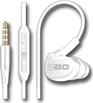 Kufje me kabllo 2GO Active 1, in ear, 3.5mm, të bardha