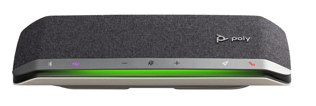Speakerphone HP Poly Sync 40 Plus, me kabllo dhe Bluetooth, certifikuar për Microsoft Teams, argjendtë
