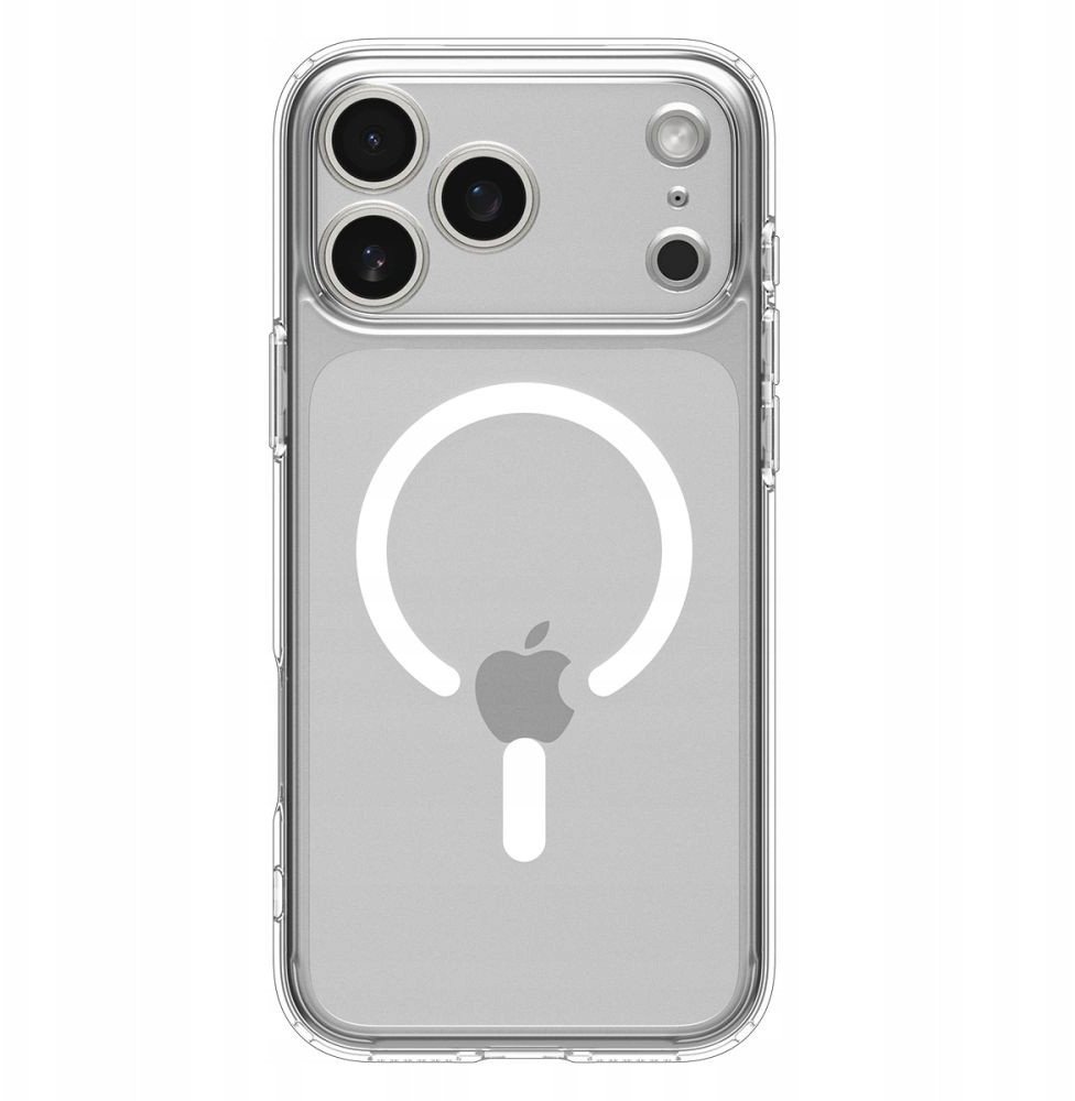 Mbrojtëse telefoni Spigen Ultra Hybrid MagSafe, iPhone 17 Pro, transparente me kornizë të bardhë