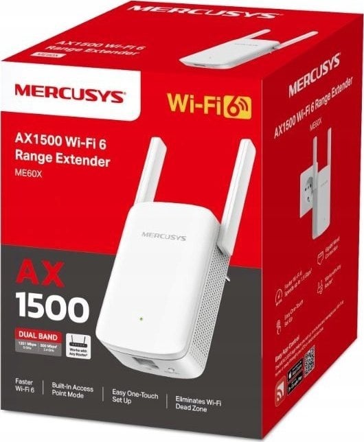 Zgjerues Wi-Fi TP-Link ME60X AX1500, dy-bandësh, Gigabit Ethernet, i bardhë